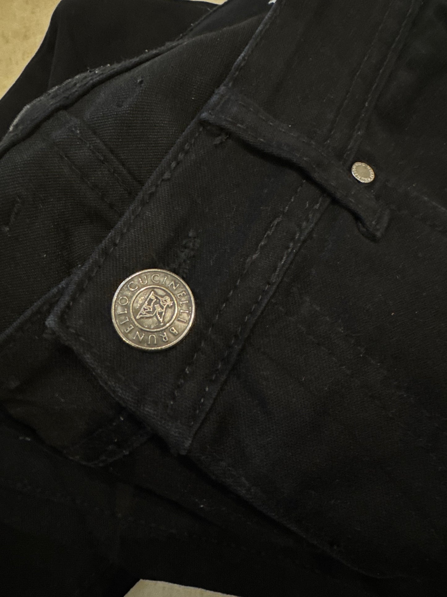 VINTAGE: Brunello Cucinelli Black Slim-Fit Denim Jeans