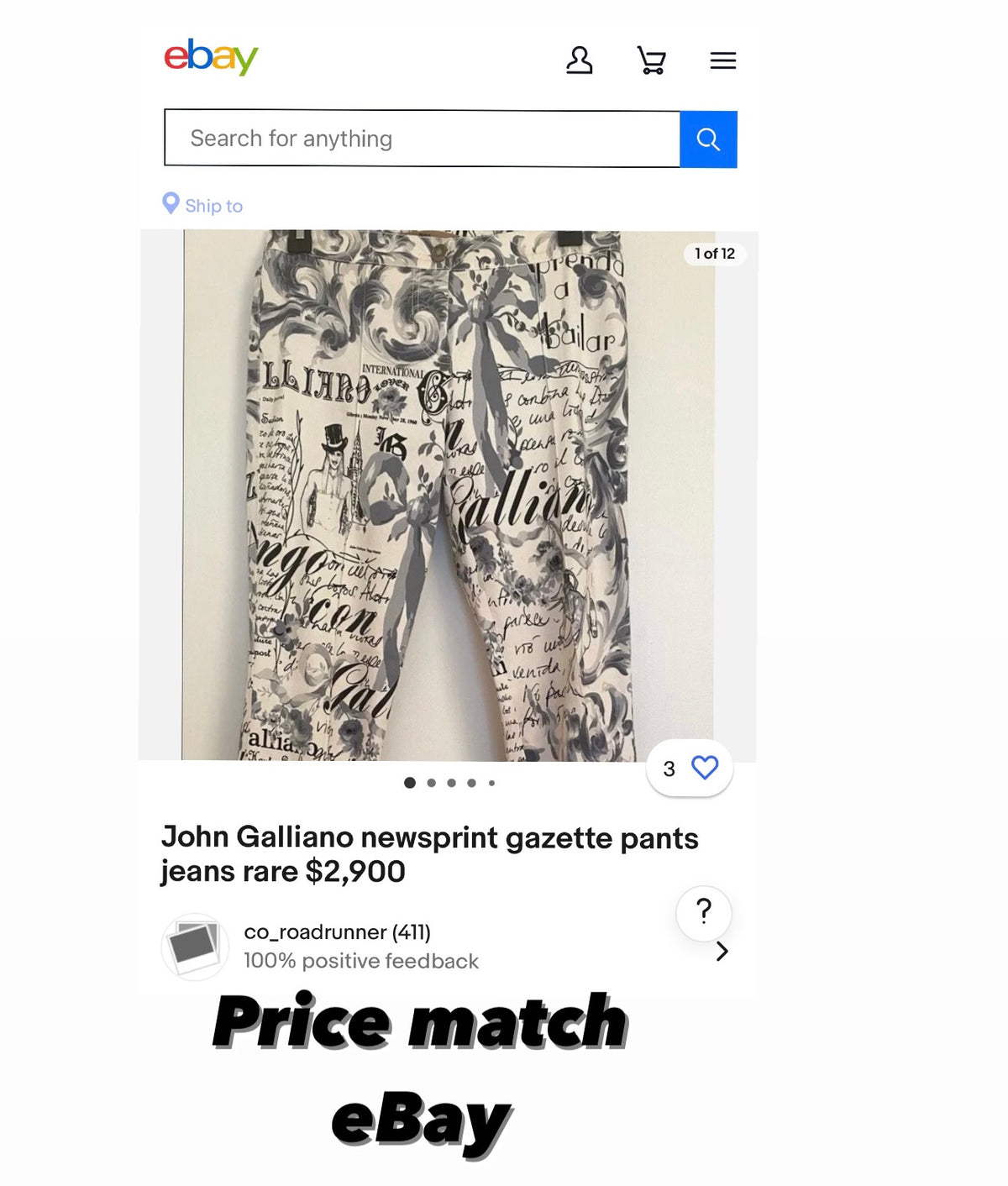 John Galliano Journal Gazette Jeans