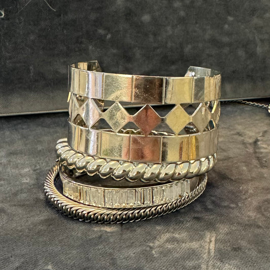 Mixed Metal Statement Bangle Stack