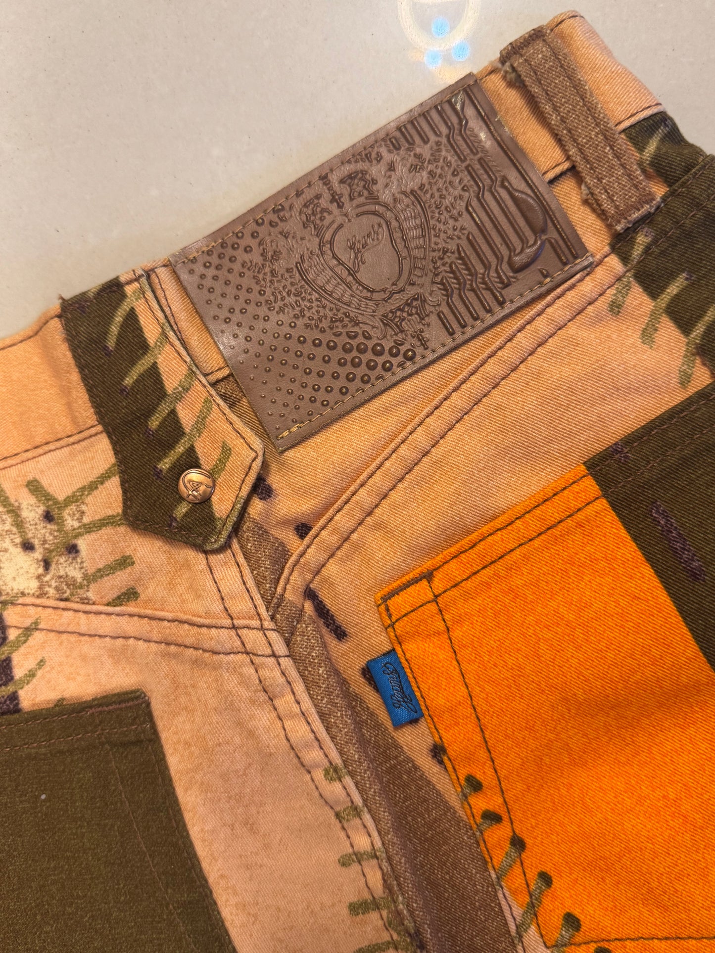 RARE: Christian Lacroix Jeans Patchwork Print High-Waisted Pants