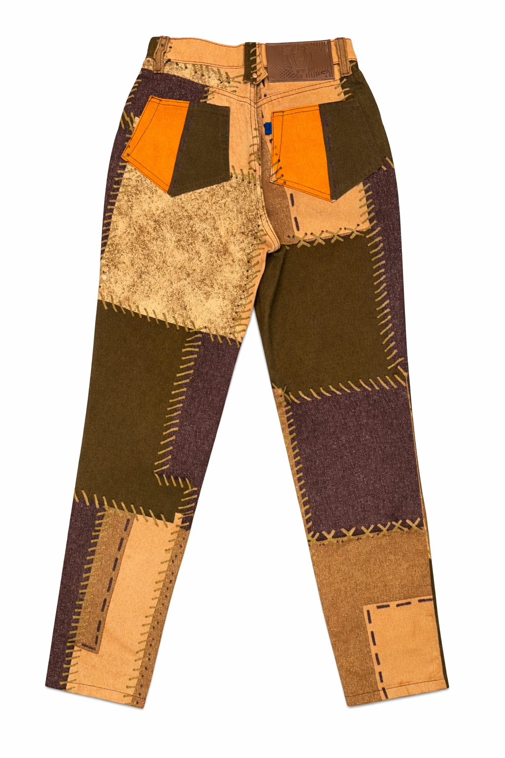 RARE: Christian Lacroix Jeans Patchwork Print High-Waisted Pants