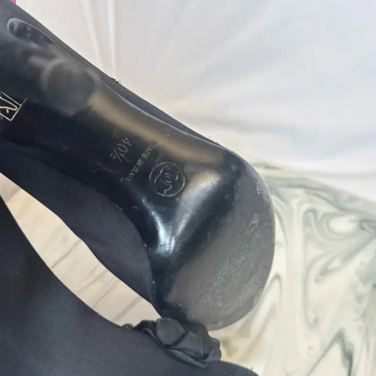 RUNWAY:  Black Satin Heels