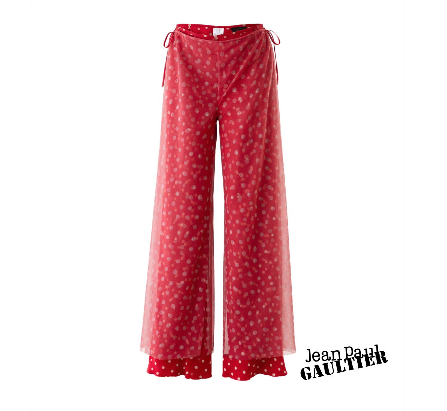Jean Paul Gaultier Polka-Dot Illusion Layered Pants